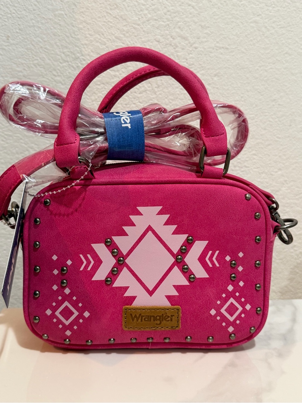 WRANGLER Hot Pink Aztec Crossbody Satchel Crossbody NWT